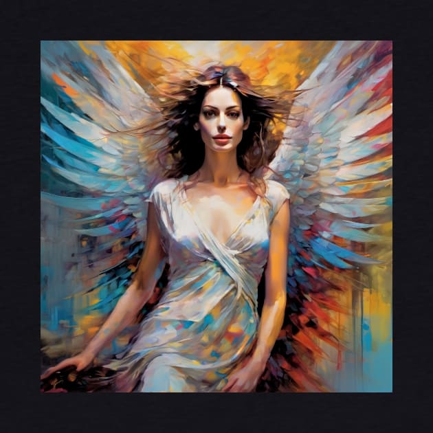 Anne Hathaway as an angel by bogfl